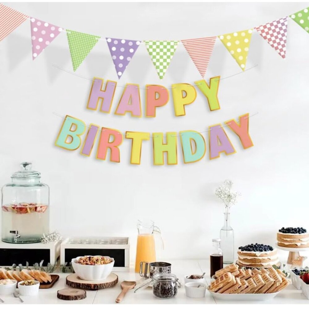 5/$20 - Pastel Happy Birthday Banner Kit - NWT